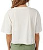 Color:Winter White - Image 2 - Collegiate Graphic Oversized Cropped T-Shirt