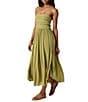 O'Neill Devyn Smocked Strapless Side Slit Midi Dress, Color:Moss Stone - Image 3