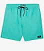 Color:Aqua - Image 1 - Hermosa Elastic Waist 17#double; Outseam Stretch Volley Shorts