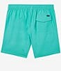 Color:Aqua - Image 2 - Hermosa Elastic Waist 17#double; Outseam Stretch Volley Shorts