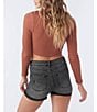 Color:Rustic Brown - Image 2 - Emery Long Sleeve Front Cut-Out Crop Top