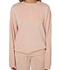 Color:Blush - Image 1 - Fair Winds Embroidered Logo Crew Neck Long Sleeve Sweatshirt