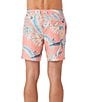 Color:Coral - Image 2 - Hermosa Elastic Waist Lined 17#double; Outseam Swim Trunks