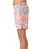 Color:Coral - Image 3 - Hermosa Elastic Waist Lined 17#double; Outseam Swim Trunks