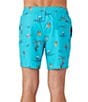 Color:Peacock Blue - Image 2 - Hermosa Elastic Waist Lined 17#double; Outseam Swim Trunks
