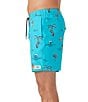 Color:Peacock Blue - Image 3 - Hermosa Elastic Waist Lined 17#double; Outseam Swim Trunks