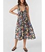 Color:Slate - Image 1 - Issy Floral Print Tie Front Midi Dress