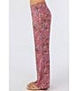 Color:Berry - Image 3 - Johnny Harmony Mid Rise Floral Print Pants