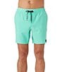 Color:Aqua - Image 1 - Lennox Hermosa Solid 17#double; Outseam Volley Shorts
