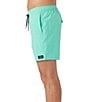Color:Aqua - Image 3 - Lennox Hermosa Solid 17#double; Outseam Volley Shorts