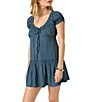 O'Neill Maggie Gathered Sleeve Ruffled Hem Babydoll Dress - Image 3