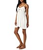 O'Neill Natalya Double Gauze Crinkle Tie Front Mini Dress, Color:White - Image 3