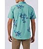 Color:Aqua Wash - Image 2 - Oasis Eco Short Sleeve Reverse Print Woven Shirt