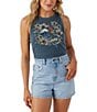 Color:Slate - Image 1 - Parrot Cropped Graphic Cropped Tank Top