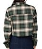 O'Neill Pippa Brushed Herringbone Flannel Long Sleeve Cropped Shirt - Image 2
