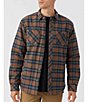 Color:Dark Khaki - Image 1 - Plaid Faux-Sherpa Long Sleeve Jacket