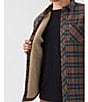 Color:Dark Khaki - Image 3 - Plaid Faux-Sherpa Long Sleeve Jacket