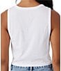 Color:White - Image 2 - Rainbow Hawaii Crop Graphic Tank Top