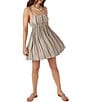 Color:Multi Color - Image 1 - Rami Stripe Print Tie Back Cut-Out Fit-And-Flare Dress