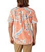Color:Coral - Image 2 - Short Sleeve Tropical Oasis Eco Woven Shirt