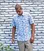 Color:Natural - Image 3 - Standard Fit Short Sleeve TRVLR UPF Traverse Printed Woven Shirt