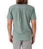Color:Sage - Image 2 - Standard Fit Short Sleeve TRVLR UPF Traverse Striped Woven Shirt
