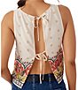 Color:Mother Of Pearl - Image 2 - Tessa Coordinated Printed Crop Tie Back Tank Top