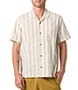 O'Neill Vertical Striped Short Sleeve Dobby Linen Blend Shirt - Image 1
