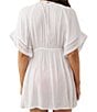 Color:White - Image 2 - Wilder Short Sleeve Cover-Up Dress