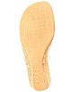 Color:Platinum - Image 6 - Amellia Metallic Leather Two Band Cork Wedge Slide Sandals