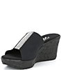 Color:Black - Image 4 - Danica Stretch Fabric Crystal Detail Wedge Sandals