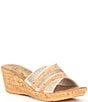 Color:Cork - Image 1 - Linen Blanche Cork Wedge Sandals