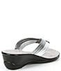 Color:Pewter - Image 2 - Melba Metallic Leather Thong Sandals