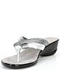 Color:Pewter - Image 4 - Melba Metallic Leather Thong Sandals