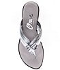 Color:Pewter - Image 5 - Melba Metallic Leather Thong Sandals