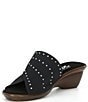 Color:Black - Image 4 - Nori Rhinestone Elastic Wedge Sandals