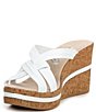 Color:White - Image 4 - Simona Cross Band Leather Platform Wedge Sandals
