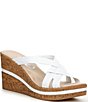 Color:White - Image 1 - Simona Cross Band Leather Platform Wedge Sandals