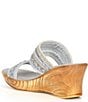 Color:Silver - Image 3 - Tabitha Braided Raffia Metallic Wedge Slide Sandals
