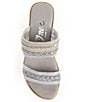 Color:Silver - Image 5 - Tabitha Braided Raffia Metallic Wedge Slide Sandals