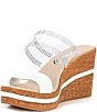 Color:White - Image 4 - Vanish Leather Rhinestone Cork Wedge Platform Sandals