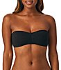 Color:Black - Image 1 - Ongossamer Cabana Cotton Bandeau Bralette