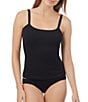 Color:Black - Image 1 - Cabana Cotton V-Neck Lace Trimmed Camisole