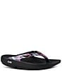 Color:Neon Rose - Image 1 - Oolala Limited Print Water-Resistant Thong Sandals