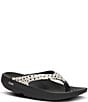 OOFOS OOlala Pebble Print Recovery Thong Sandals - Image 1