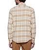 Color:Oatmeal - Image 2 - Big & Tall Stretch Flannel Plaid Long Sleeve Woven Shirt
