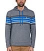 Color:Dark Sapphire Heather - Image 1 - Chest Stripe French Terry Hoodie