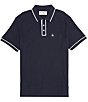 Color:Dark Sapphire - Image 1 - Earl Pique Short Sleeve Polo Shirt