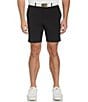 Color:Caviar - Image 1 - Flat Front Pete Performance 8#double; Inseam Golf Shorts