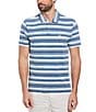 Color:Blue Indigo - Image 1 - Indigo Stripe Modern Fit Short Sleeve Polo Shirt
